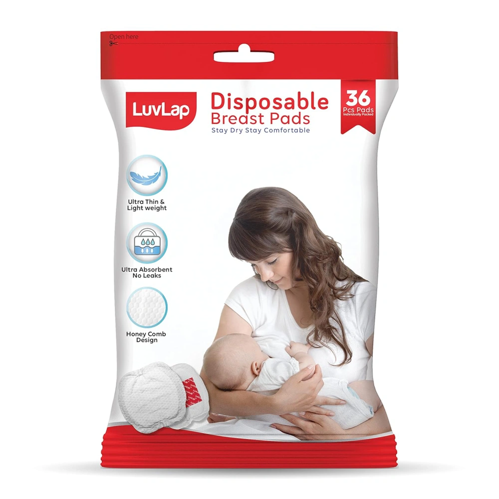 LuvLap Ultra Thin Honeycomb Disposable Nursing Breast Pads, 36pcs