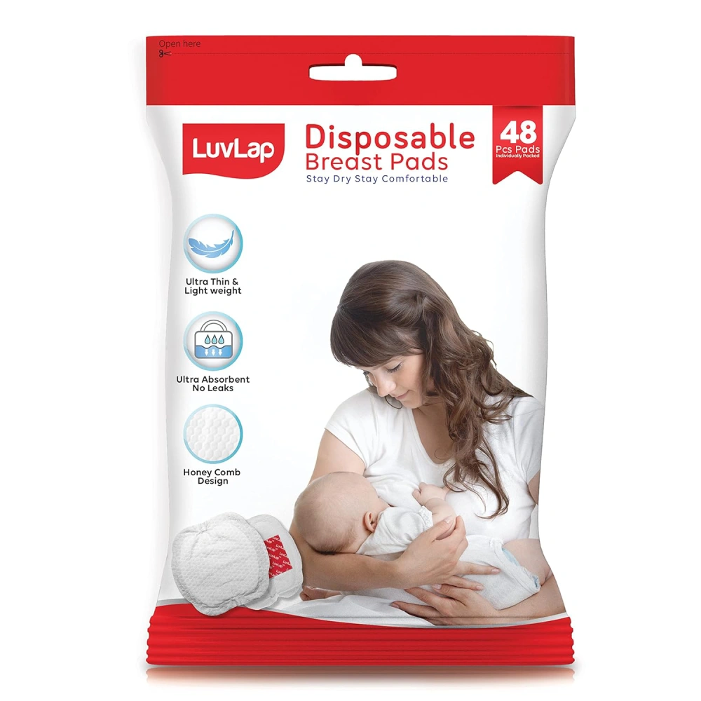 LuvLap Ultra Thin Honeycomb Disposable Nursing Breast Pads, 48pcs